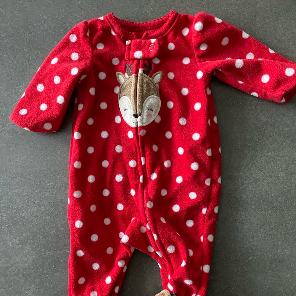 Carter’s | Fleece Footed Reindeer Pajamas | NB